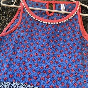 Dress sleeveless loose fit country cute sophisticated eyelet around edge cute